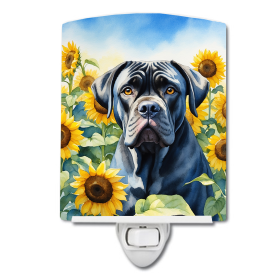 Cane Corso 6045 In Sunflowers Ceramic Night Light