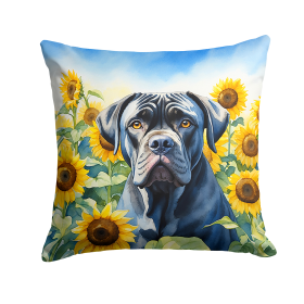 Cane Corso 6045 In Sunflowers Throw Pillow