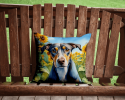 Catahoula Leopard Dog 6046 In Sunflowers Throw Pillow