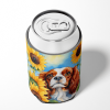 Cavalier King Charles Spaniel 6047 In Sunflowers Can or Bottle Hugger
