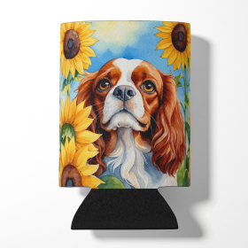 Cavalier King Charles Spaniel 6047 In Sunflowers Can or Bottle Hugger