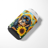 Cavalier King Charles Spaniel 6048 In Sunflowers Can or Bottle Hugger