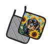 Cavalier King Charles Spaniel 6048 In Sunflowers Pair of Potholders