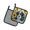 Cavalier King Charles Spaniel 6049 In Sunflowers Pair of Potholders