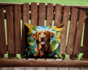 Chesapeake Bay Retriever 6050 In Sunflowers Throw Pillow