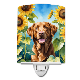 Chesapeake Bay Retriever 6050 In Sunflowers Ceramic Night Light