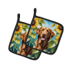 Chesapeake Bay Retriever 6050 In Sunflowers Pair of Potholders