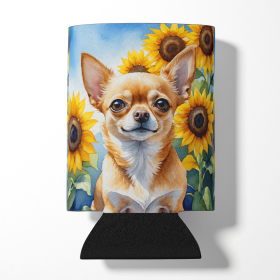 Chihuahua 6051 In Sunflowers Can or Bottle Hugger