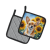 Chihuahua 6051 In Sunflowers Pair of Potholders