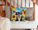 Chihuahua 6052 In Sunflowers Throw Pillow