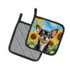 Chihuahua 6052 In Sunflowers Pair of Potholders