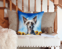 Chinese Crested 6053 In Sunflowers Throw Pillow