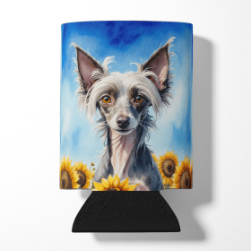 Chinese Crested 6053 In Sunflowers Can or Bottle Hugger
