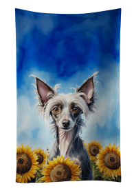 Chinese Crested in Sunflowers Kitchen Towel