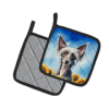 Chinese Crested 6053 In Sunflowers Pair of Potholders