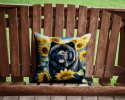 Chow Chow 6054 In Sunflowers Throw Pillow