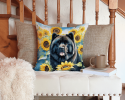 Chow Chow 6054 In Sunflowers Throw Pillow