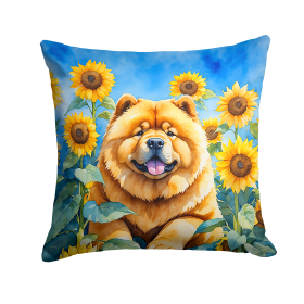 Chow Chow 6055 In Sunflowers Throw Pillow
