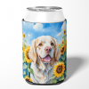 Clumber Spaniel 6056 In Sunflowers Can or Bottle Hugger