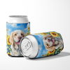 Clumber Spaniel 6056 In Sunflowers Can or Bottle Hugger