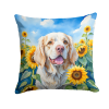 Clumber Spaniel 6056 In Sunflowers Throw Pillow