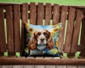Cocker Spaniel 6058 In Sunflowers Throw Pillow