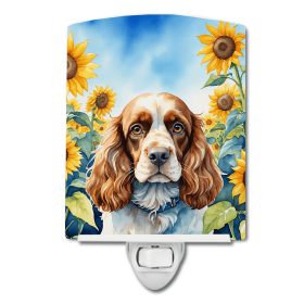 Cocker Spaniel 6058 In Sunflowers Ceramic Night Light