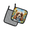 Cocker Spaniel 6058 In Sunflowers Pair of Potholders