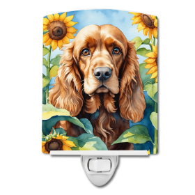 Cocker Spaniel 6059 In Sunflowers Ceramic Night Light