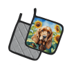 Cocker Spaniel 6059 In Sunflowers Pair of Potholders