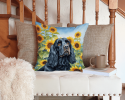 Cocker Spaniel 6060 In Sunflowers Throw Pillow