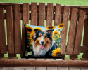 Collie 6061 In Sunflowers Throw Pillow