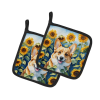 Corgi 6062 In Sunflowers Pair of Potholders