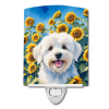 Coton de Tulear 6063 In Sunflowers Ceramic Night Light