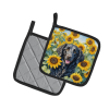 Curly-Coated Retriever 6064 In Sunflowers Pair of Potholders