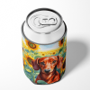 Dachshund 6065 In Sunflowers Can or Bottle Hugger
