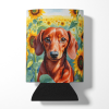 Dachshund 6065 In Sunflowers Can or Bottle Hugger