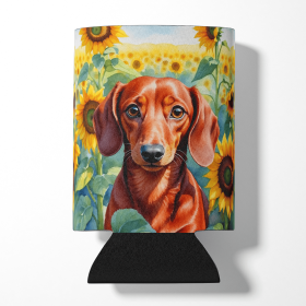 Dachshund 6065 In Sunflowers Can or Bottle Hugger