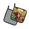Dachshund 6065 In Sunflowers Pair of Potholders