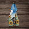 Dachshund 2 in Sunflowers Kitchen Towel