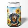 Dachshund 6066 In Sunflowers Can or Bottle Hugger