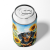 Dachshund 6066 In Sunflowers Can or Bottle Hugger