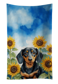 Dachshund 2 in Sunflowers Kitchen Towel