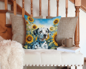 Dalmatian 6067 In Sunflowers Throw Pillow