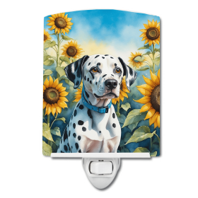 Dalmatian 6067 In Sunflowers Ceramic Night Light