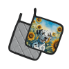 Dalmatian 6067 In Sunflowers Pair of Potholders