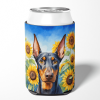 Doberman 6068 In Sunflowers Can or Bottle Hugger