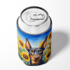 Doberman 6068 In Sunflowers Can or Bottle Hugger