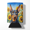 Doberman 6068 In Sunflowers Can or Bottle Hugger