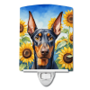 Doberman 6068 In Sunflowers Ceramic Night Light